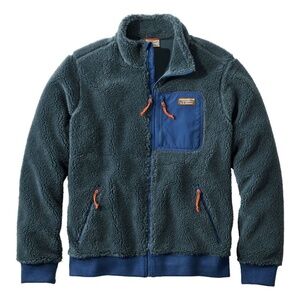 LL Bean Men's Sherpa Fleece Jacket M Tall Blue NWT ($119)
